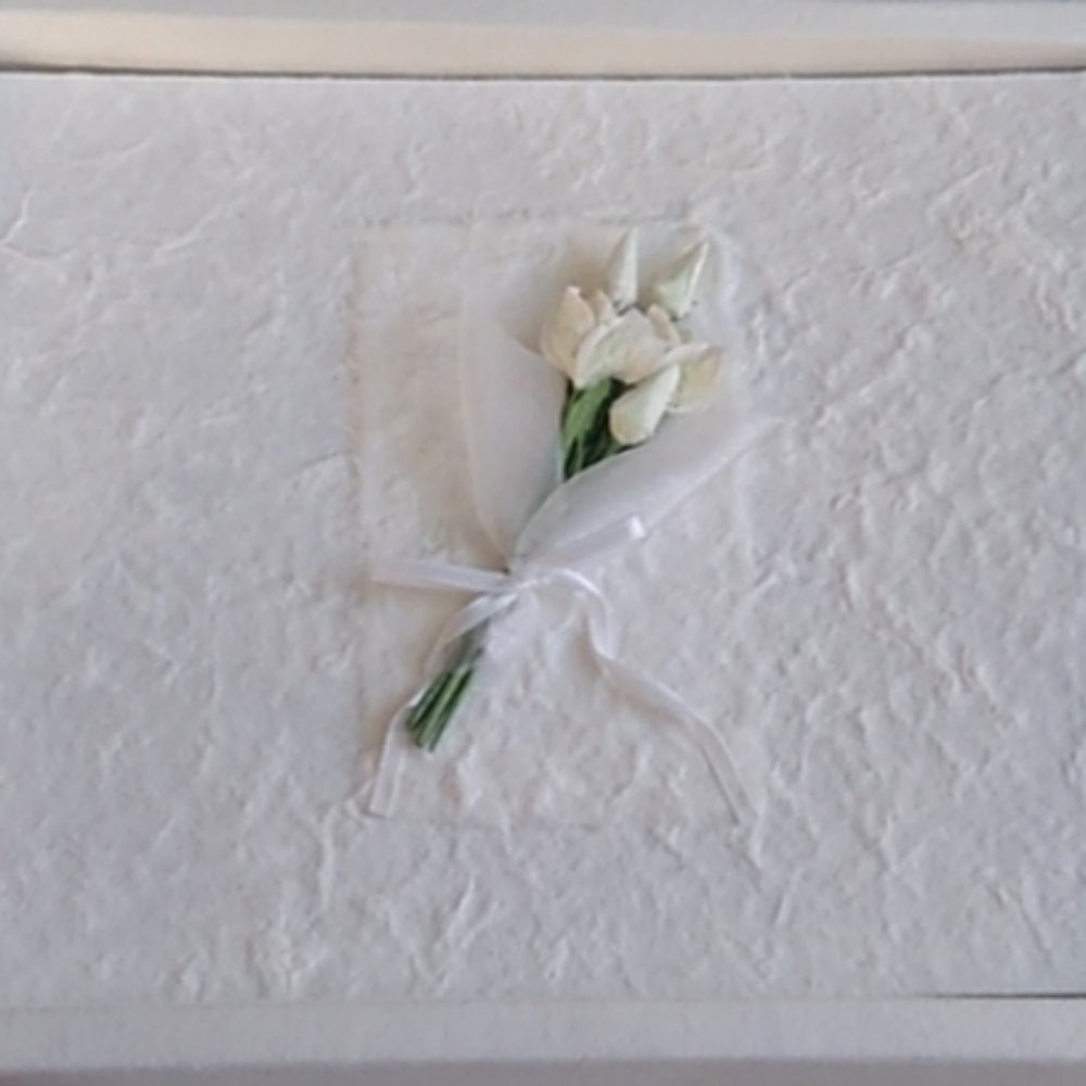 Wedding or  Quincenera Guest Book Handmade Mulberry Paper, Roses